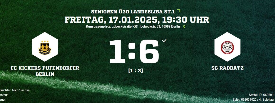 🇩🇪⚽️🇩🇪 17.01.2025 SG Raddatz vs. FCKP 1 : 6 [1 : 3] - Senioren Ü30 ...